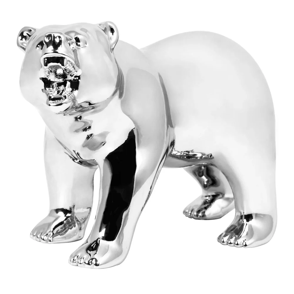 Chrome Plated Growling Bear Hood Ornament - Image 3