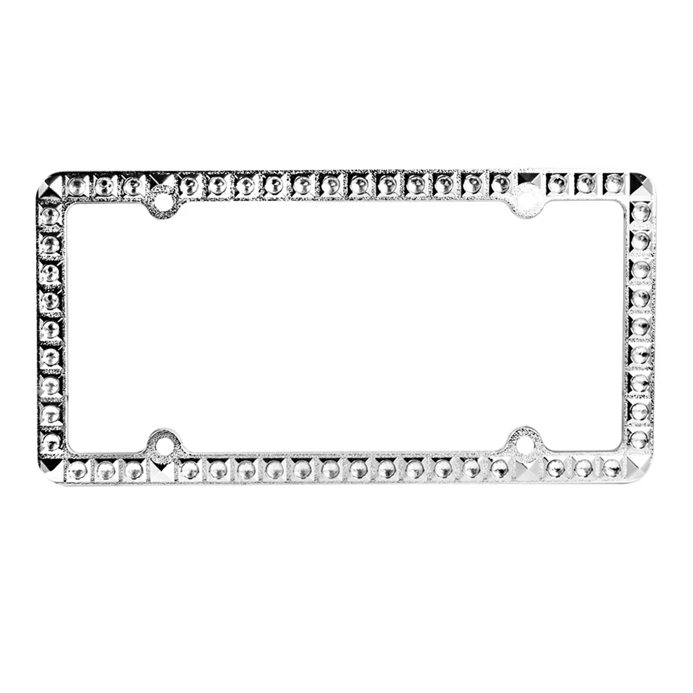 Chrome Plated License Plate Frame with Crystal Jewels