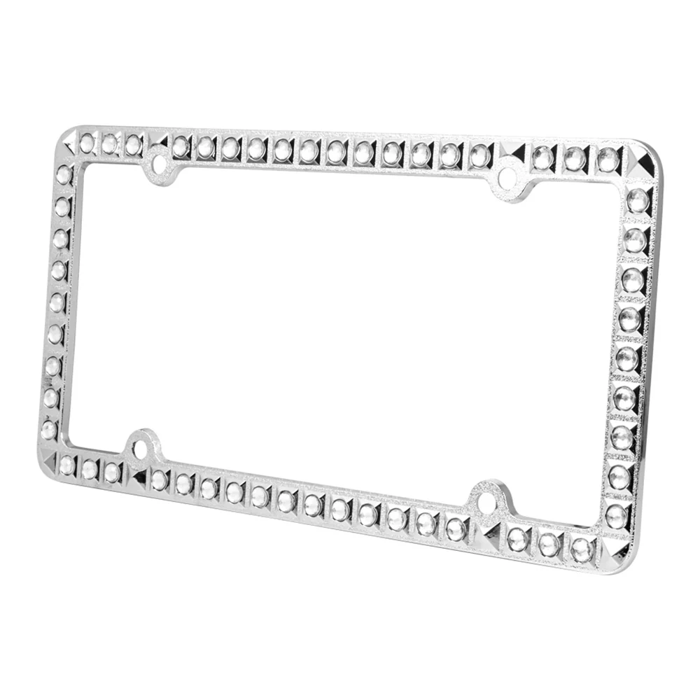 Chrome Plated License Plate Frame with Crystal Jewels - Image 3