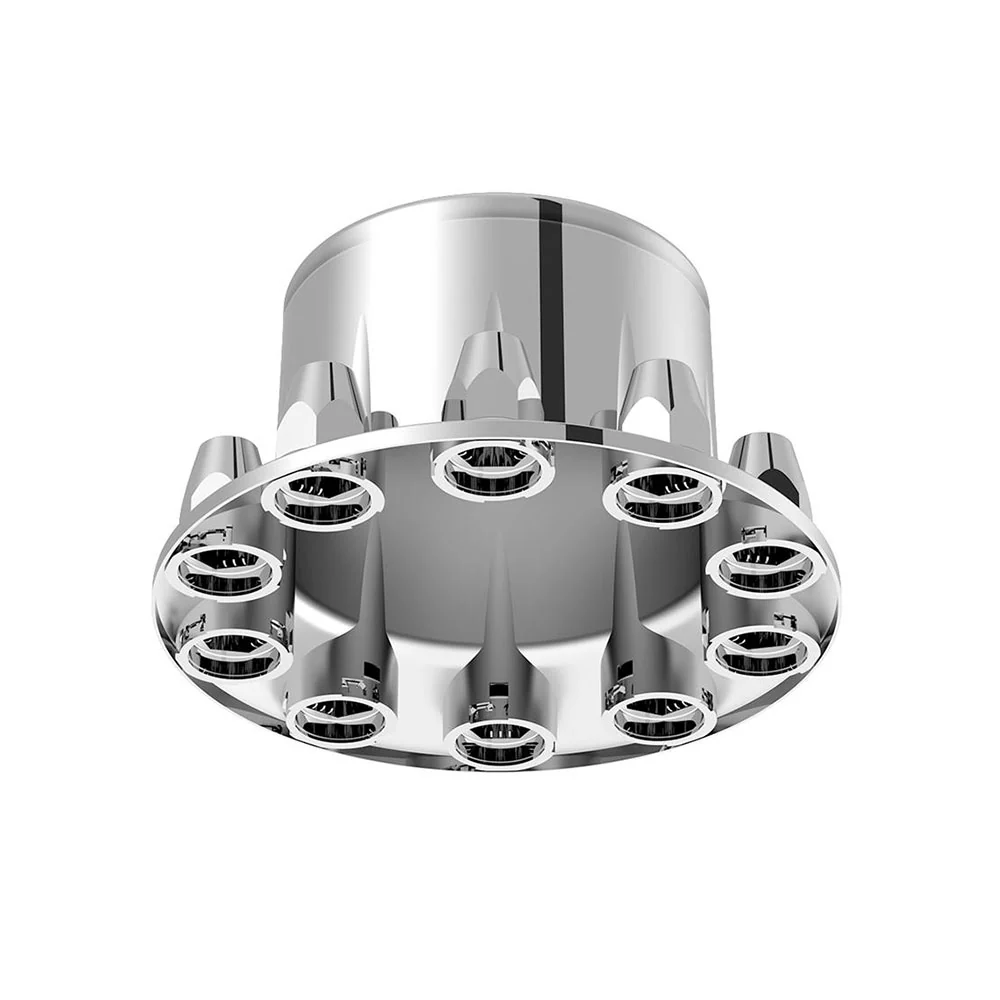 Chrome Pointed Rear Axle Cover With 33mm Standard Style Push-On Nut Covers - Image 4