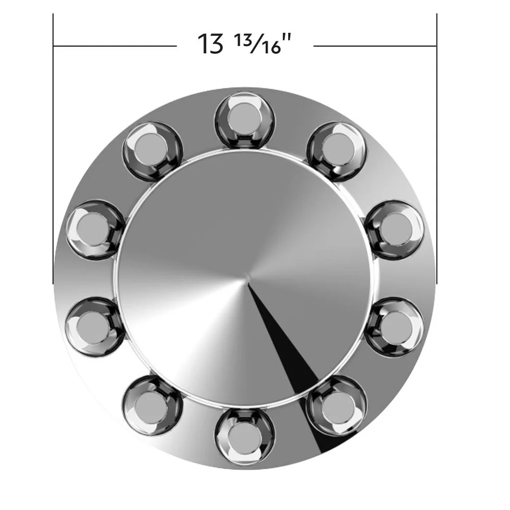 Chrome Pointed Rear Axle Cover With 33mm Standard Style Push-On Nut Covers - Image 6