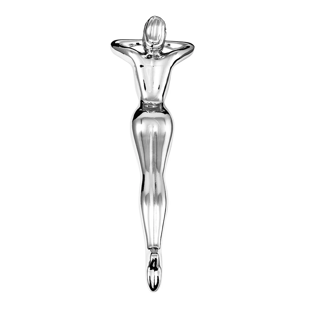 Chrome Posing Lady Hood Ornament - Image 2