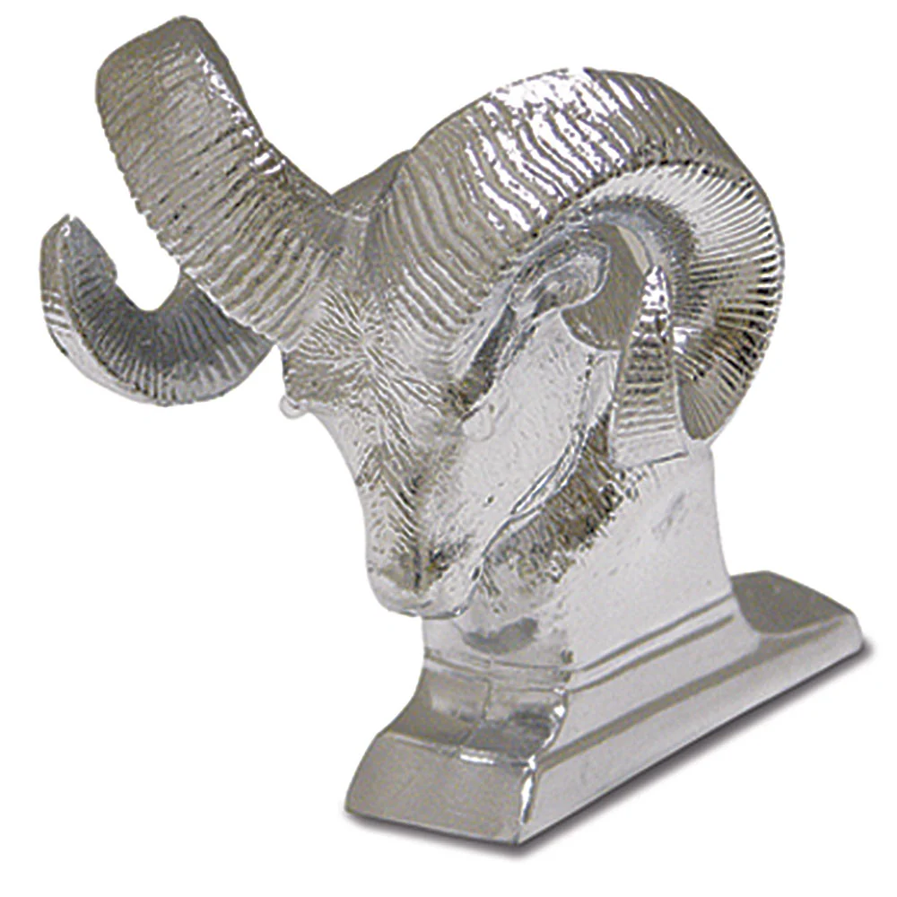 Chrome Ram's Head Hood Ornament