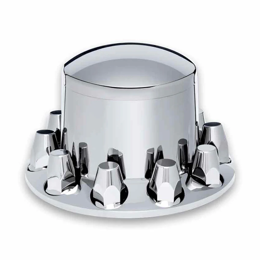 Chrome Rear Axle Cover with 33mm Push-On Nut Covers - Image 2