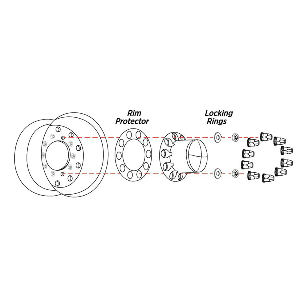 Chrome Rear Axle Cover with 33mm Push-On Nut Covers - Image 3