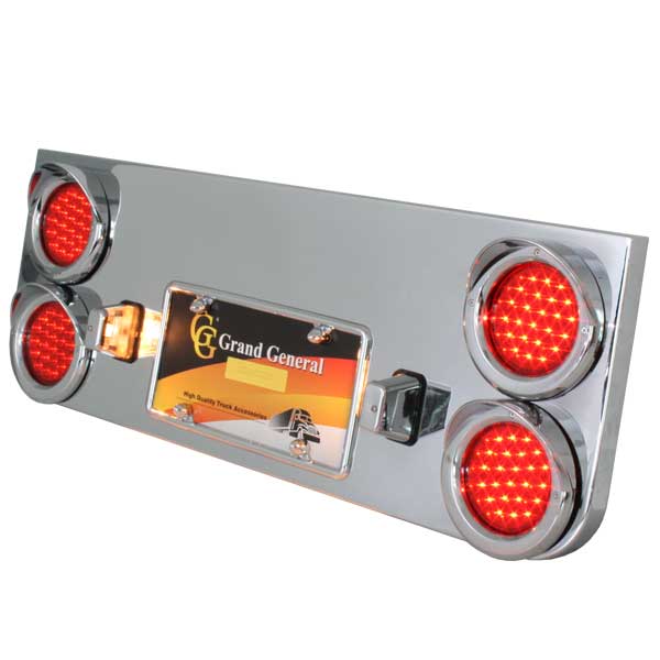 Chrome Rear Center Panel with Four 4" Pearl LED