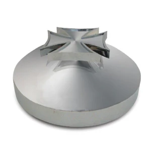 Chrome Rear Maltese Cross Hubcap 5/8" Stud