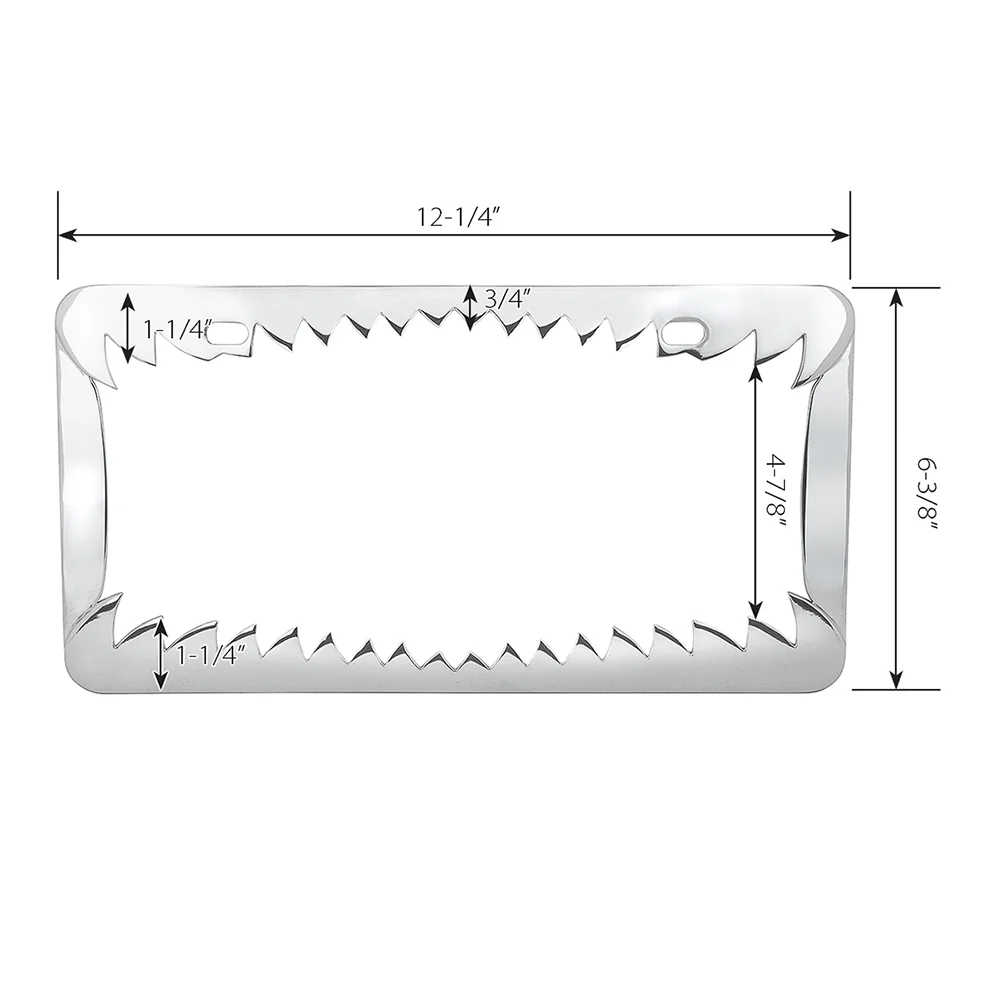 Chrome Shark Teeth License Plate Frame - Image 2