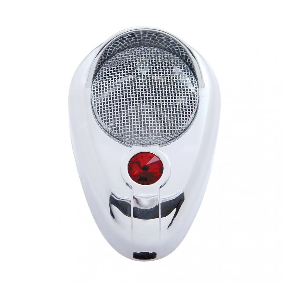 Chrome Signature CB Microphone Cover with Crystal Diamond and Visor - Image 2