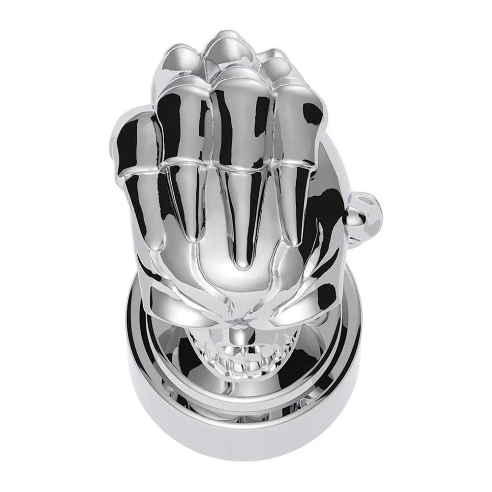 Chrome Skull Gearshift Knob With 9/10 Speed Adapter-Thread On - Image 2