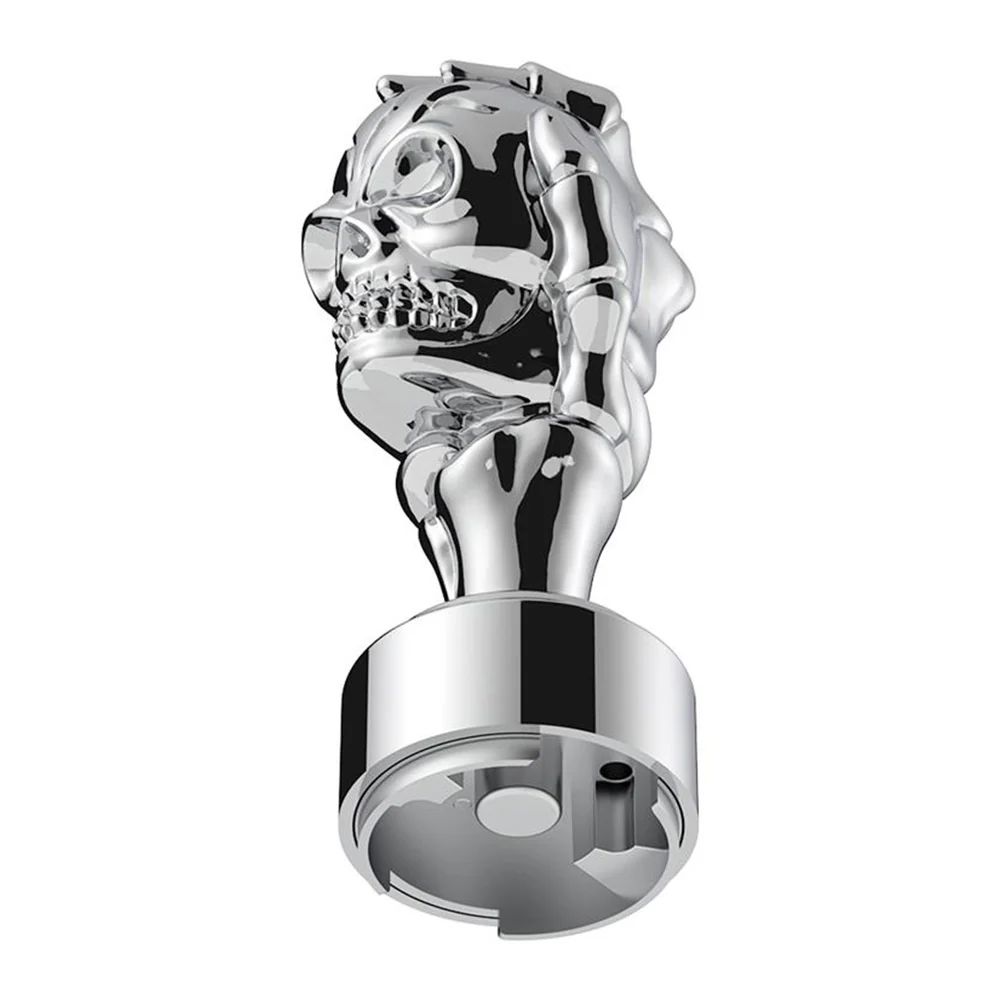 Chrome Skull Gearshift Knob With 9/10 Speed Adapter-Thread On - Image 3