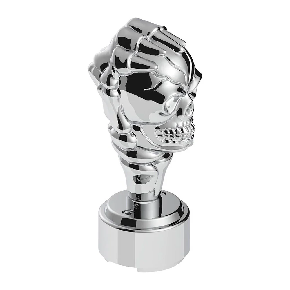 Chrome Skull Gearshift Knob With 9/10 Speed Adapter-Thread On - Image 4
