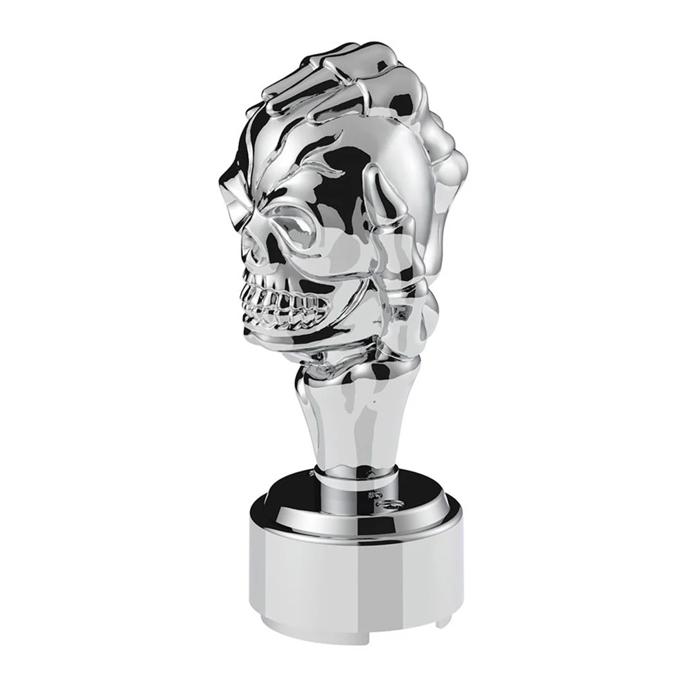 Chrome Skull Gearshift Knob With 9/10 Speed Adapter-Thread On - Image 8