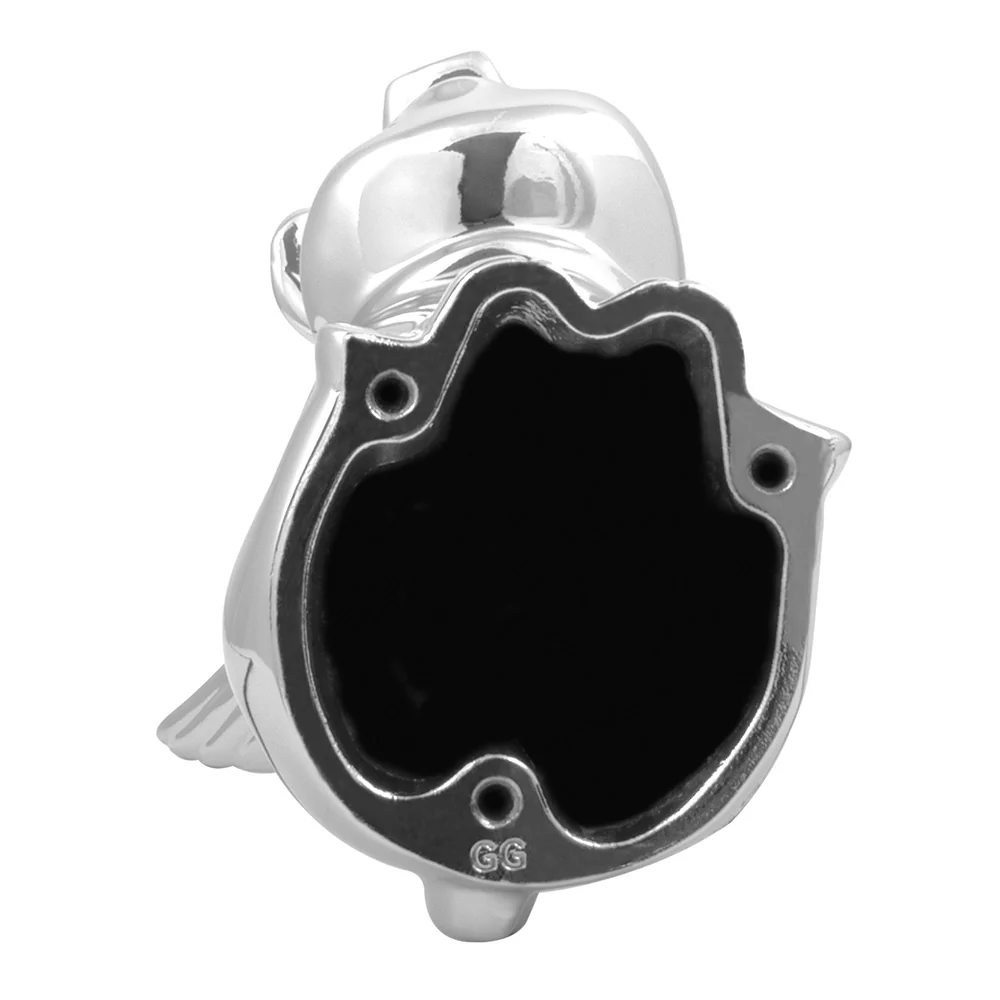 Chrome Smiling Pig with Wings Hood Ornament - Image 4
