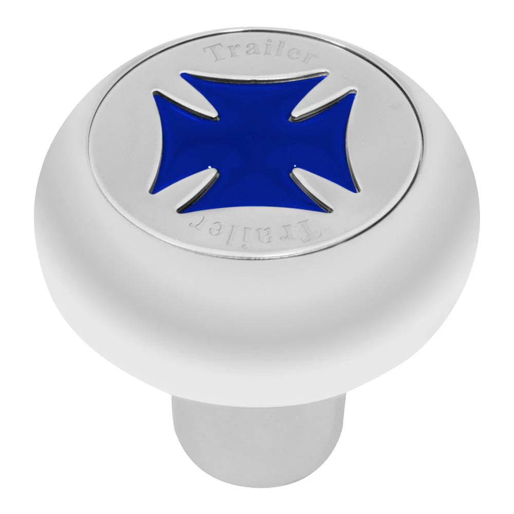 Chrome Tractor/Trailer Maltese Cross Air Valve Knob - Thread On - Image 6