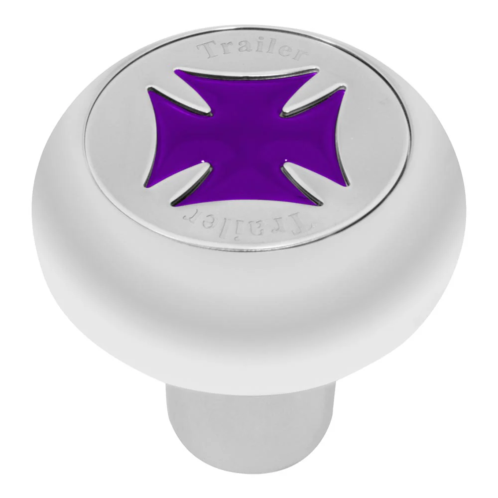 Chrome Tractor/Trailer Maltese Cross Air Valve Knob - Thread On - Image 7