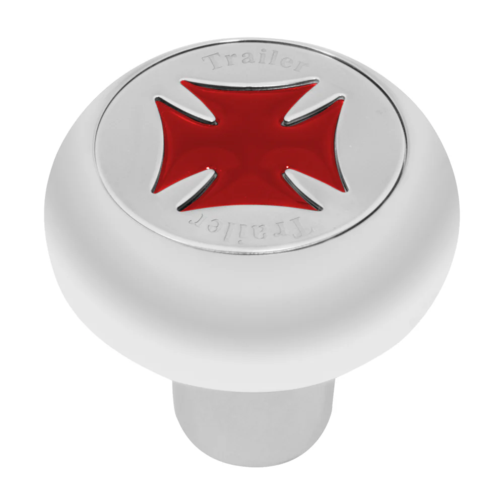 Chrome Tractor/Trailer Maltese Cross Air Valve Knob - Thread On - Image 8