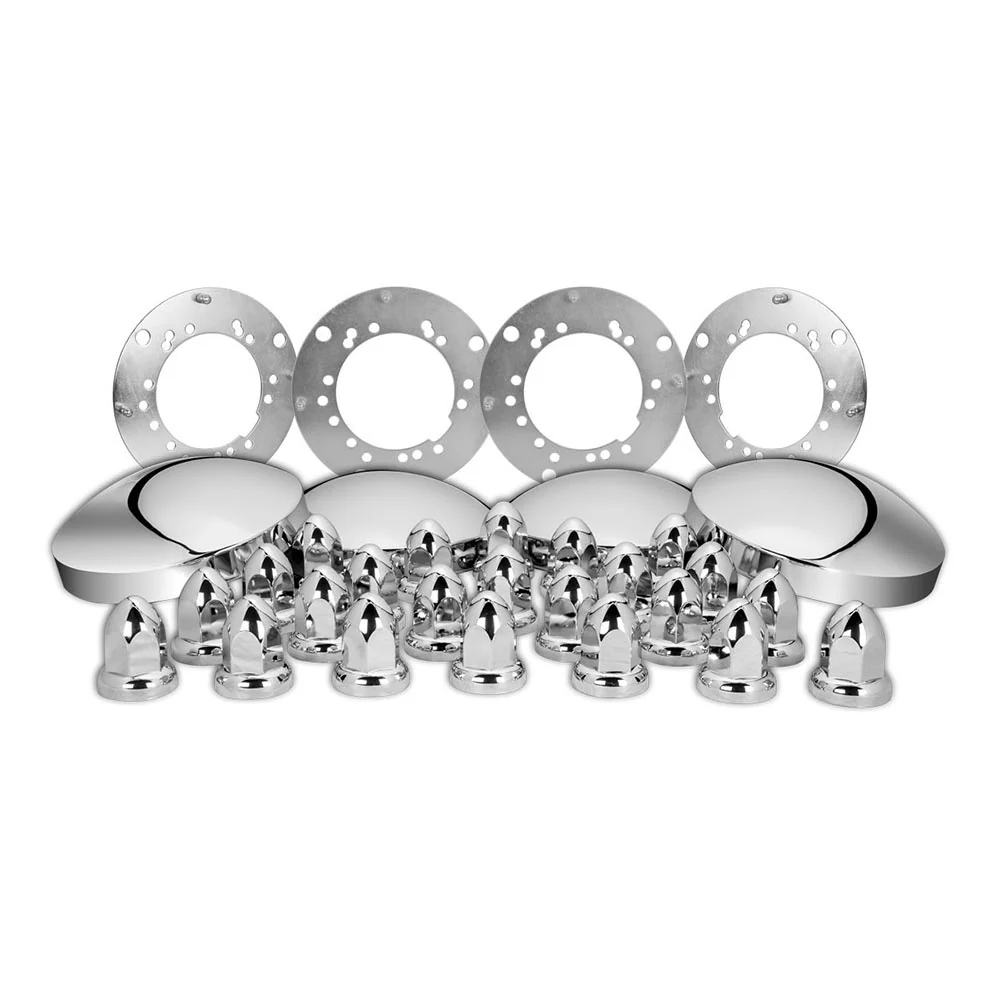 Chrome Trailer Axle Cover Kit, 33mm Push-On