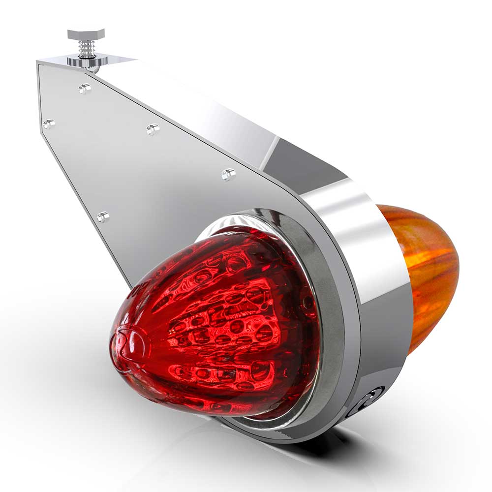 Chrome Watermelon Mirror Light Brackets