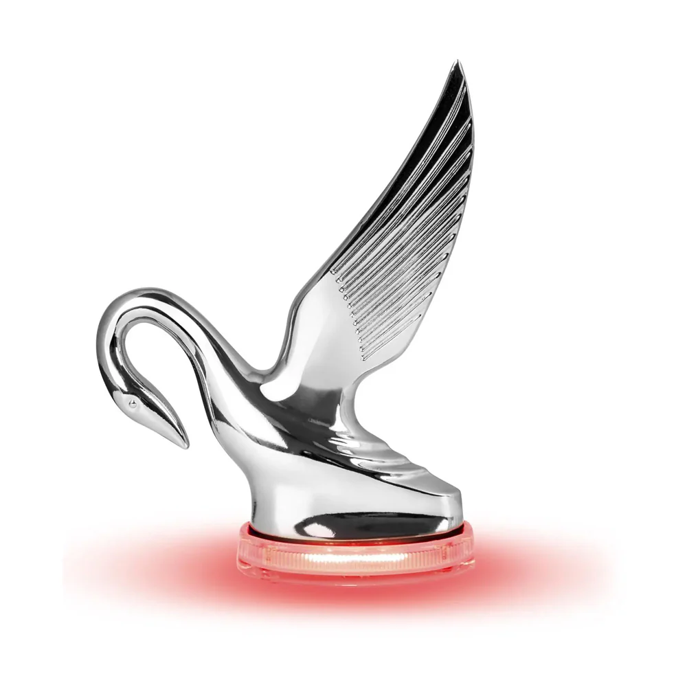 Classic Swan Hood Ornament with LED Glow Base - Image 7