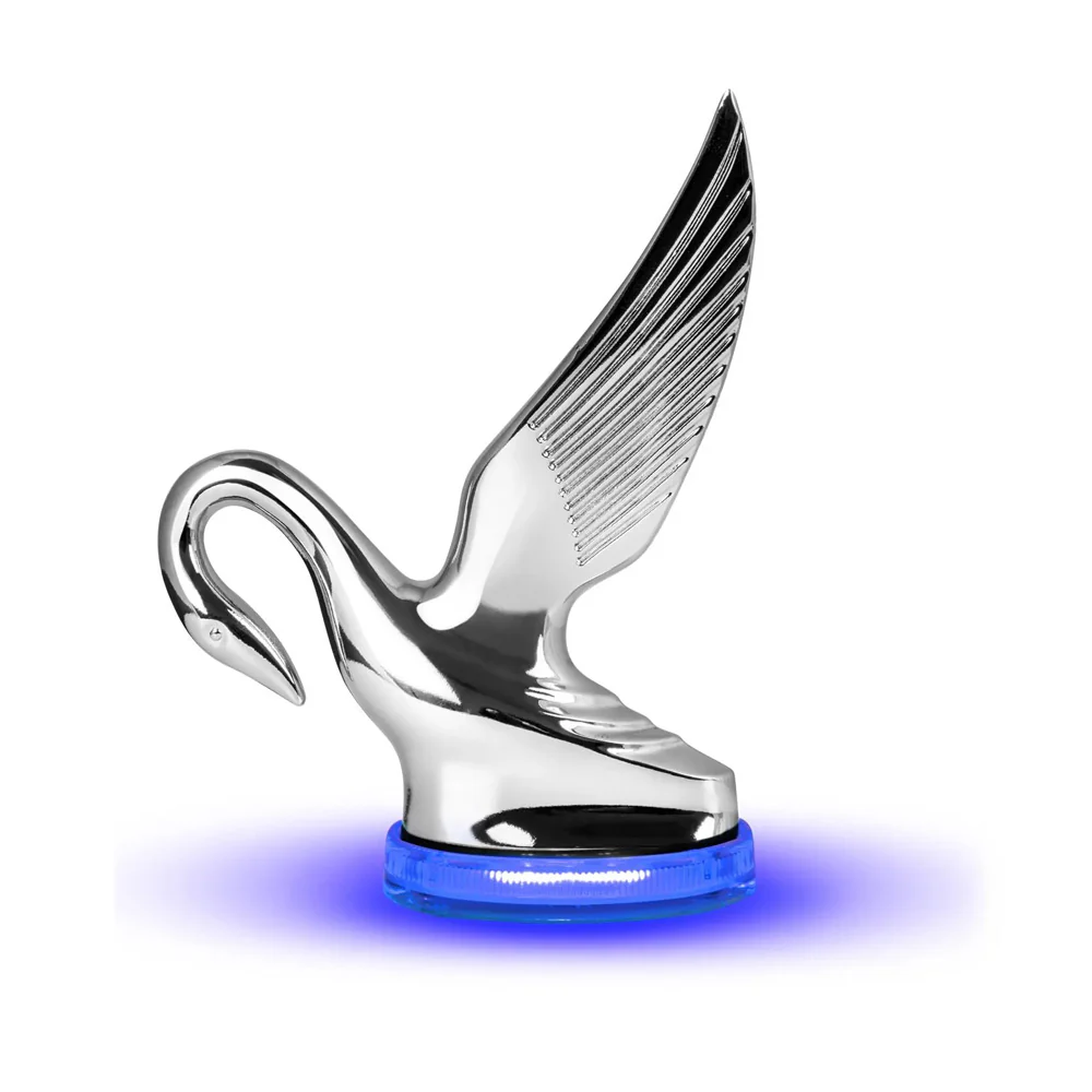 Classic Swan Hood Ornament with LED Glow Base - Image 8