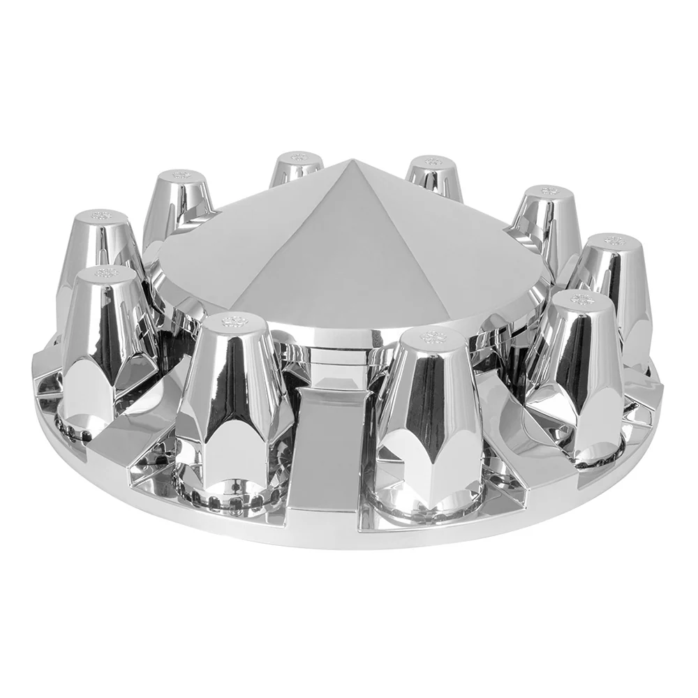Cone Top Deluxe Chrome ABS Front Axle and Screw-On Classic Nut Cover Kit