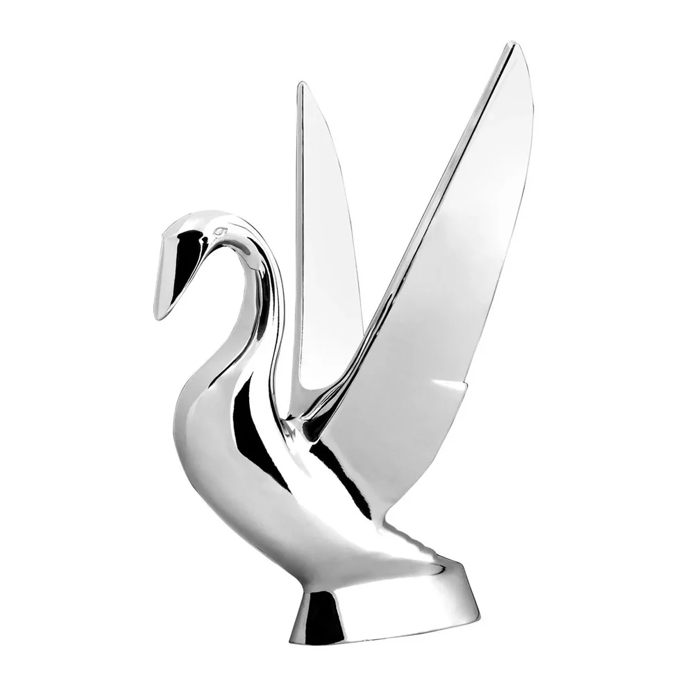 Deluxe Vintage Wing Swan Chrome Hood Ornament