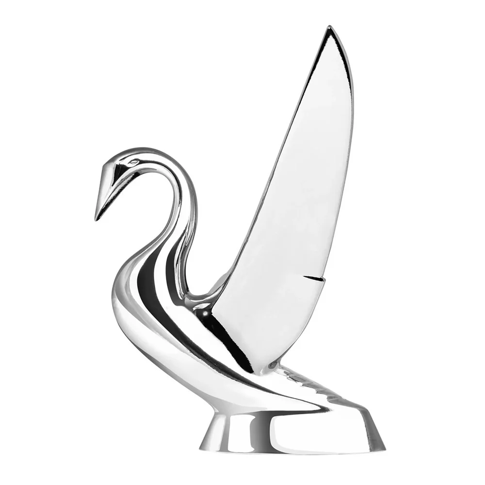 Deluxe Vintage Wing Swan Chrome Hood Ornament - Image 2
