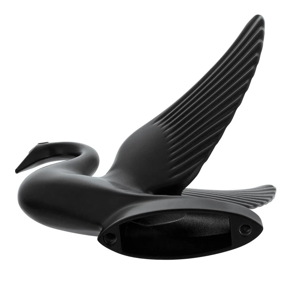 Die-Cast Matte Black Swan Hood Ornament - Image 4