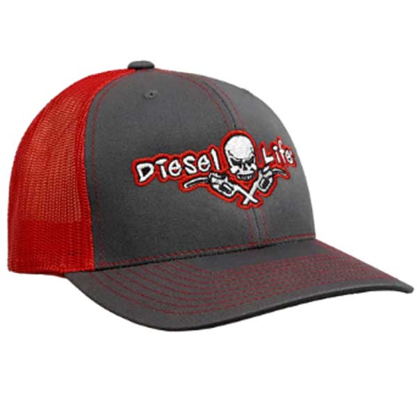 Diesel Life Charcoal/Red Snap Back Trucker Hat