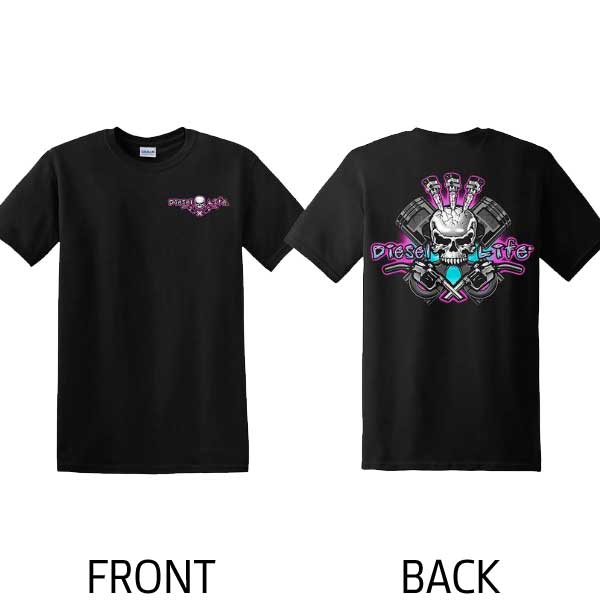 Diesel Life Pink Injector Skull T-Shirt - Image 3