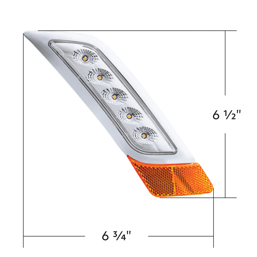 Double Fury Amber, Blue 5 LED Fender Turn Signal for PB 579, 587 "“ PS - Image 5