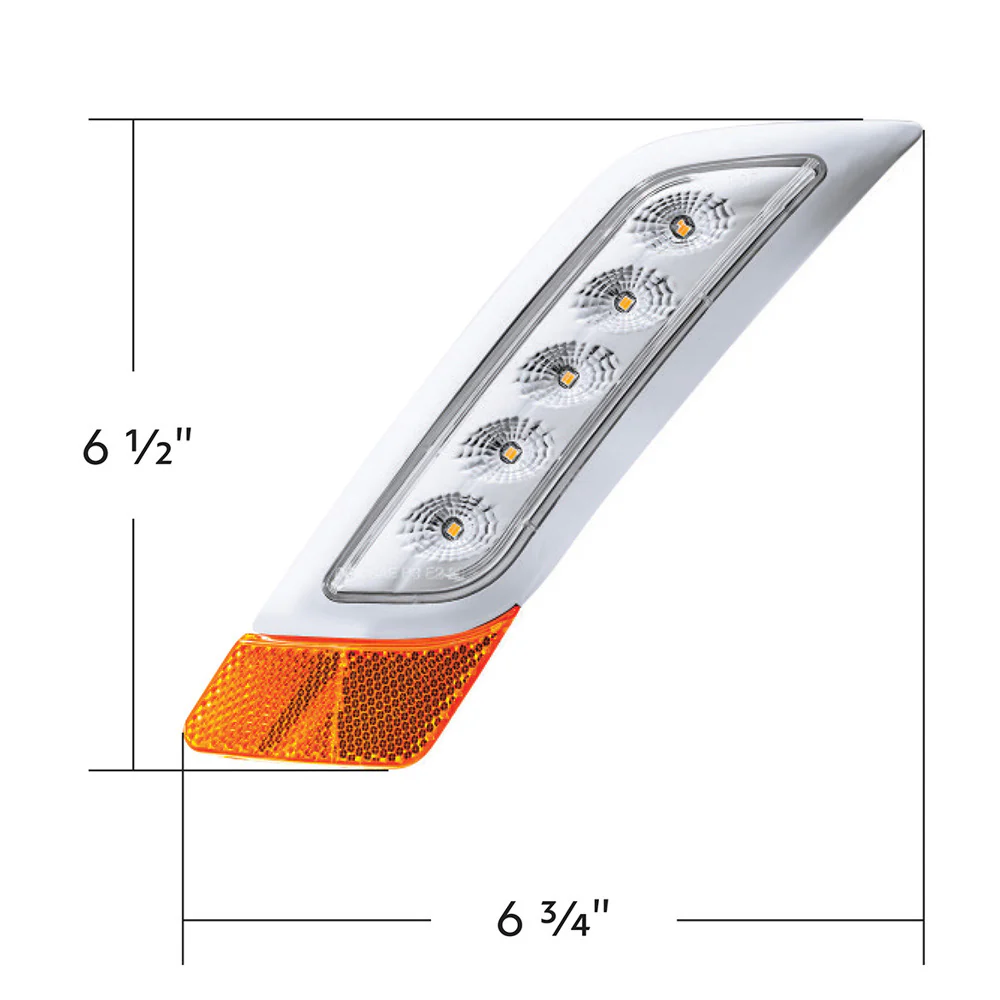 Double Fury Amber, White 5 LED Fender Turn Signal for PB 579, 587 "“ DS - Image 5