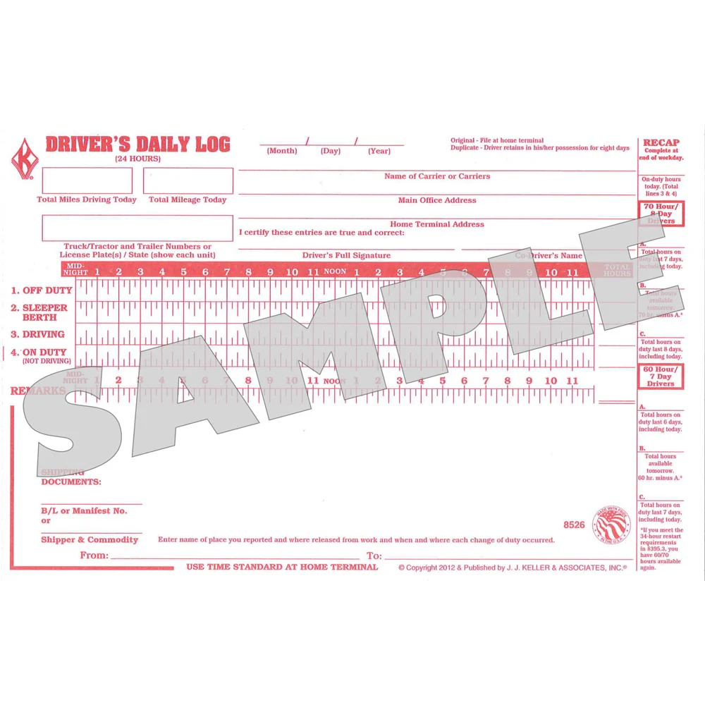 Driver's Daily Log Book w/Recap (Carbonless) - Image 2