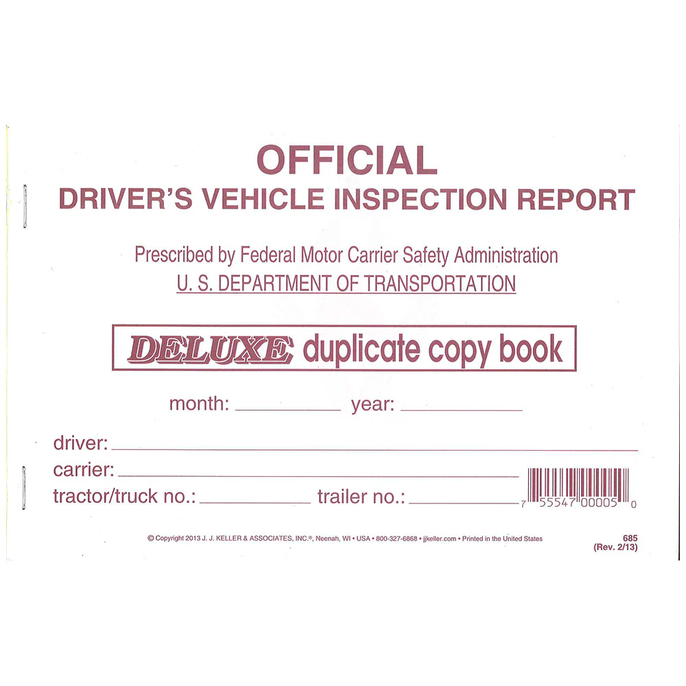 Driver's Vehicle Inspection Report (Carbon Copy)