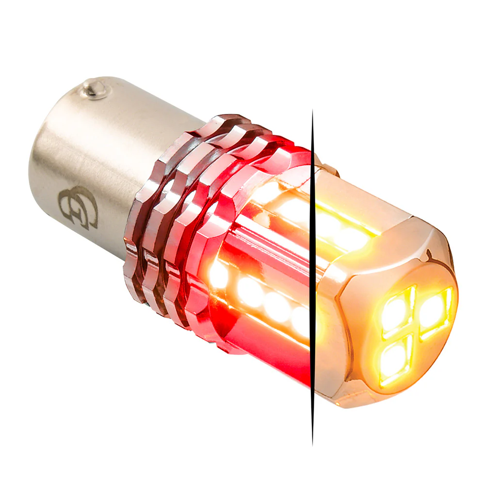 Dual Color Amber Base High Power Tower LED 1157 Mini Bulb - Image 2