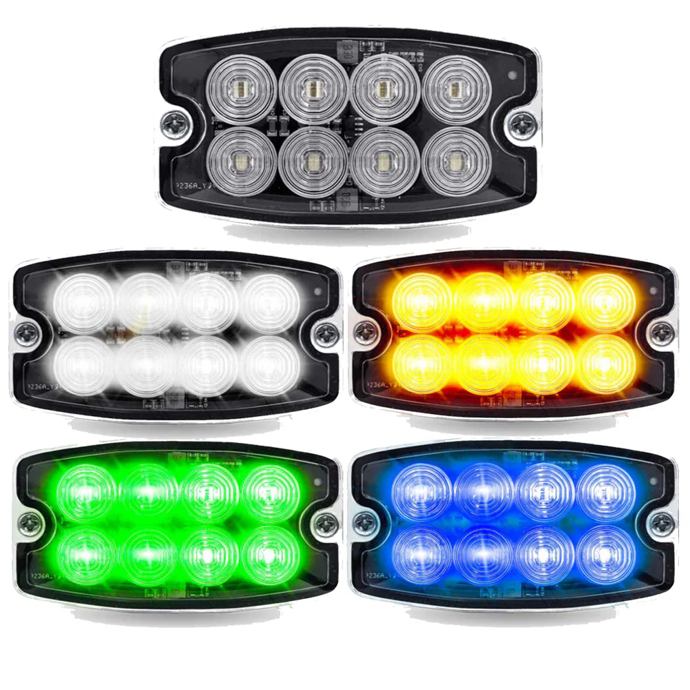 Dual Color Directional LED Eight Diode Slim Surface Strobe Light