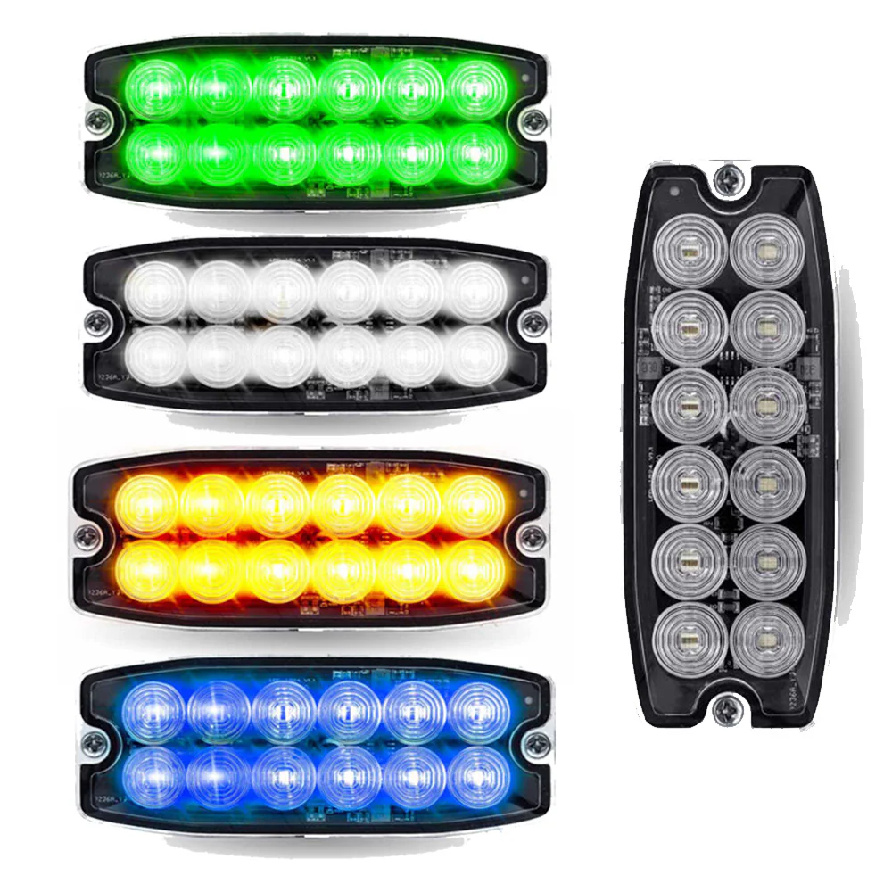 Dual Color Directional LED Twelve Diode Slim Surface Strobe Light - Image 2