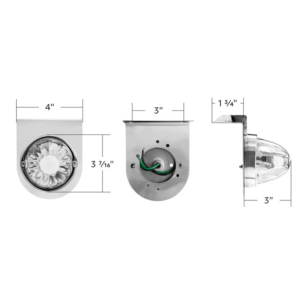 Dual Function Clear Glass Watermelon Light with Stainless Steel Light Bracket and Red LED Bulb - Image 8