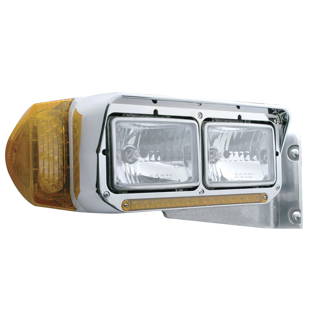 Dual Rectangle Headlight Bezel with LED - Image 2