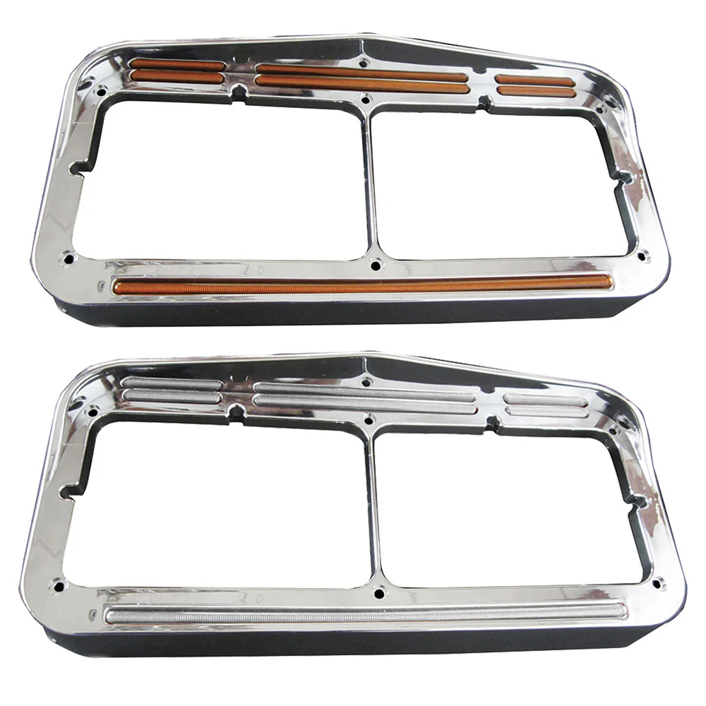 Dual Rectangular Headlight Bezel 50 Flatline LED Lights