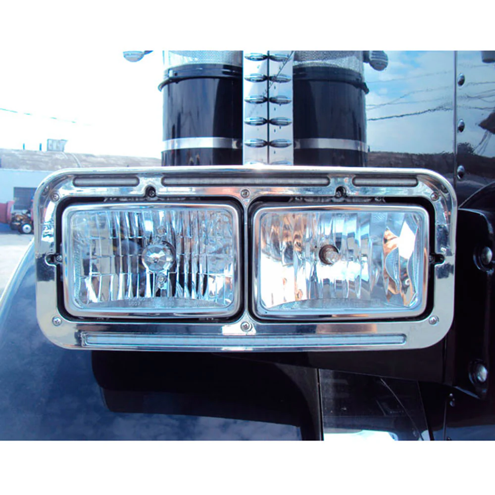 Dual Rectangular Headlight Bezel 50 Flatline LED Lights - Image 2