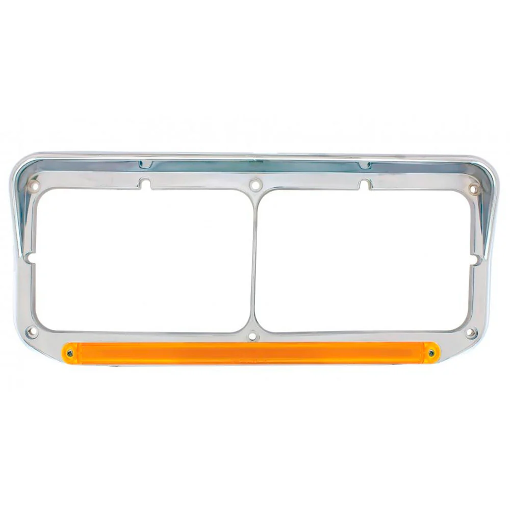 Dual Rectangular Headlight Bezel with GLO LED1 - Image 2