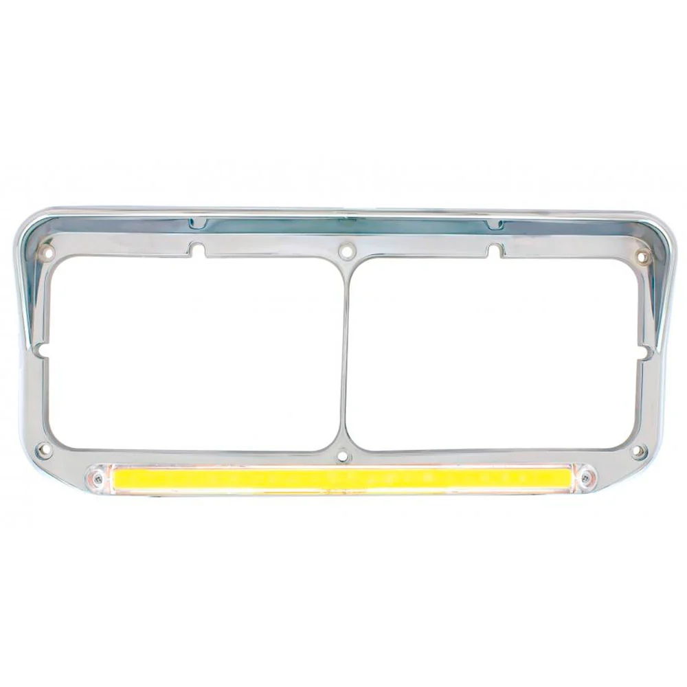 Dual Rectangular Headlight Bezel with GLO LED1 - Image 3