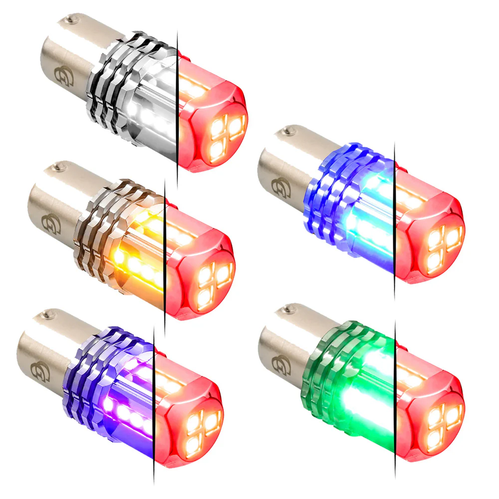 Dual Red Base High Power Tower LED 1157 Mini Bulb