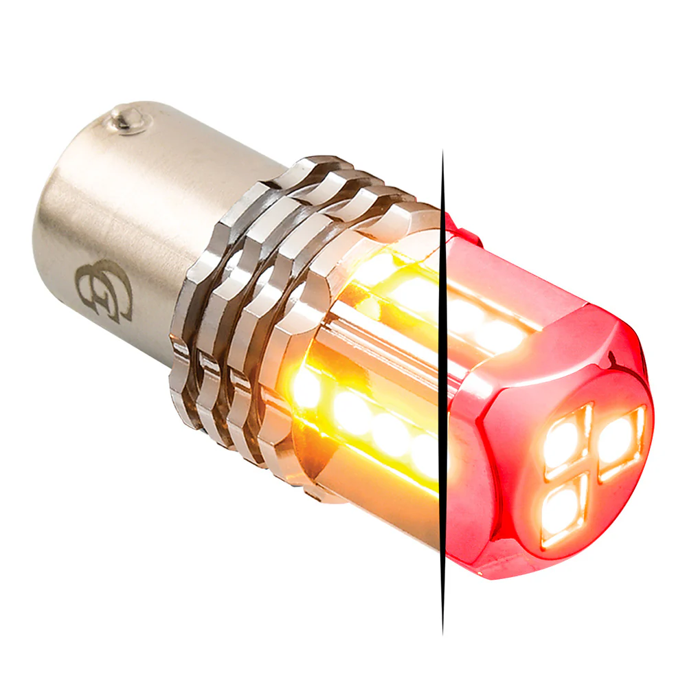 Dual Red Base High Power Tower LED 1157 Mini Bulb - Image 3