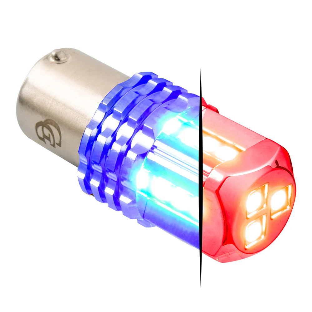 Dual Red Base High Power Tower LED 1157 Mini Bulb - Image 5
