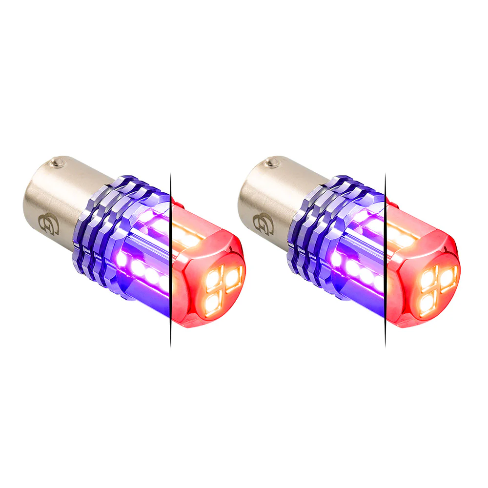 Dual Red High Base Power Tower LED 1157 Mini Bulb - Pair - Image 6