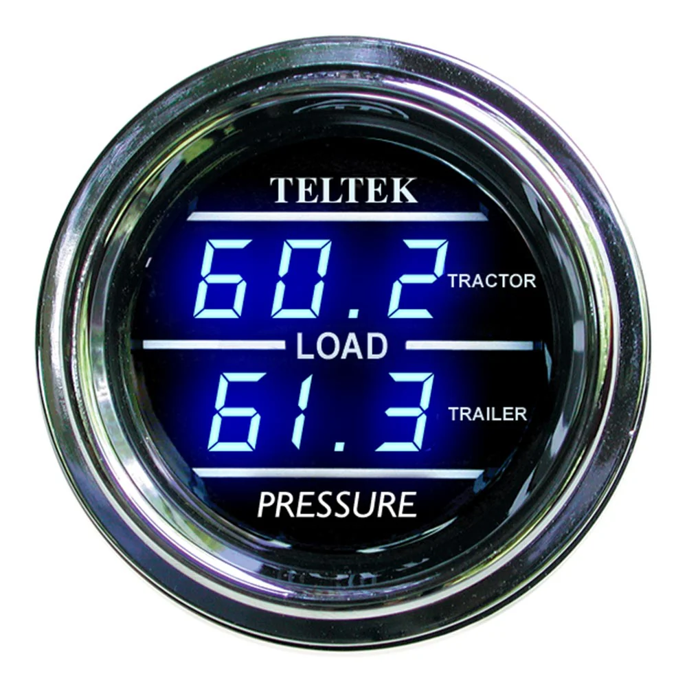 Dual Tractor / Trailer Blue Load Pressure Gauge