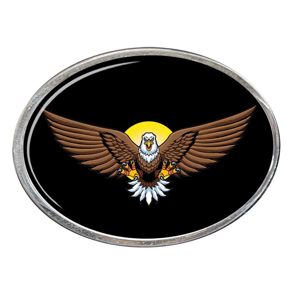 Eagle Oval Billet Aluminum with Resin Belt Buckle - Image 2